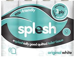 Splesh Quilted Luxury Original White 3 Ply Toilet Roll 12 Pack RRP 4.99 CLEARANCE XL 3.99